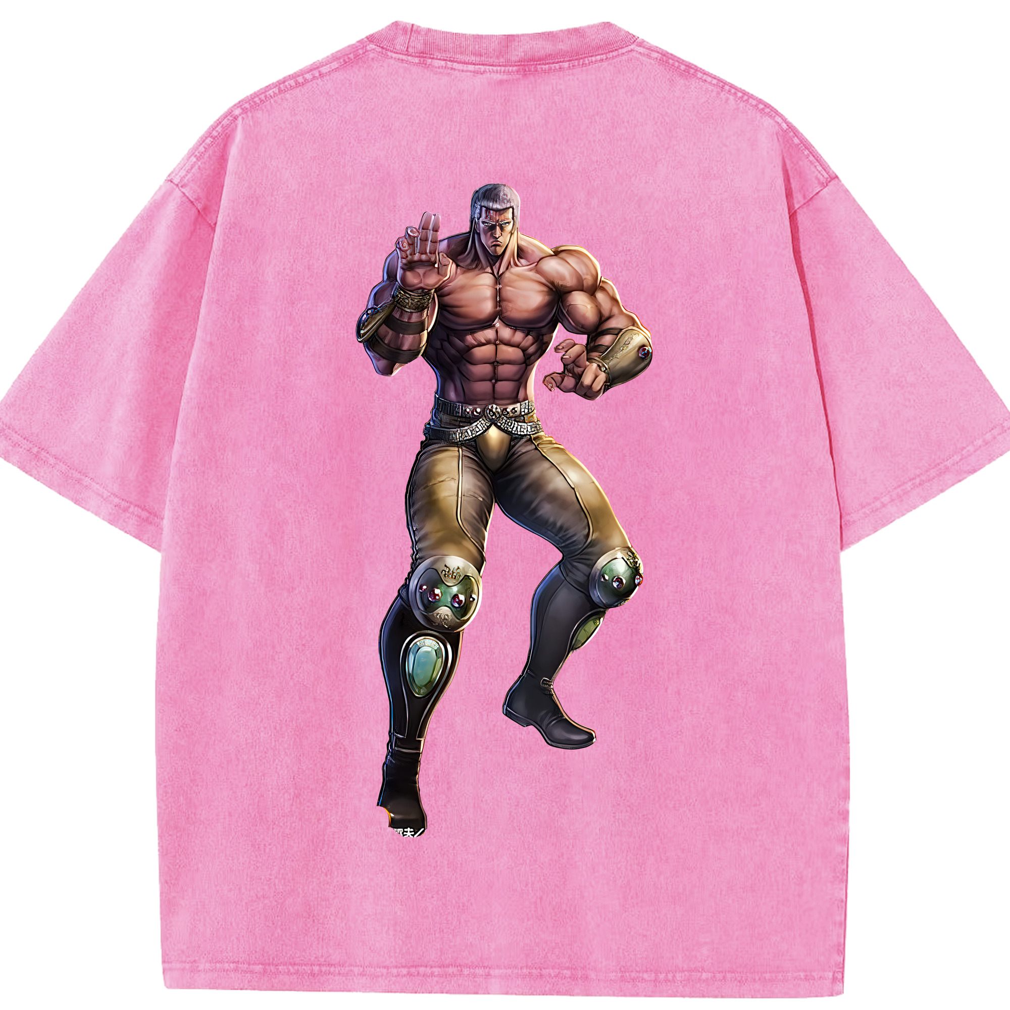 （画像用） 北斗の拳 Fist of the North Star 綿100% ヴィンテージ風 半袖Tシャツ（背面プリント）